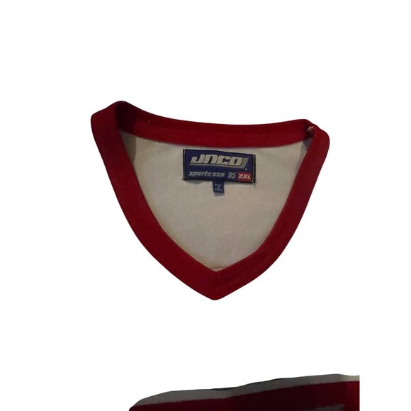 JNCO Red & White Mesh Long Sleeve Hockey Jersey Size XXL Sports USA - Picture 5 of 15